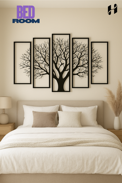 Five Frames Tree 3D art Decor for Walls