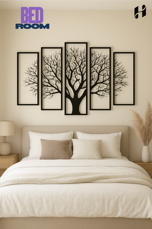 Five Frames Tree 3D art Decor for Walls