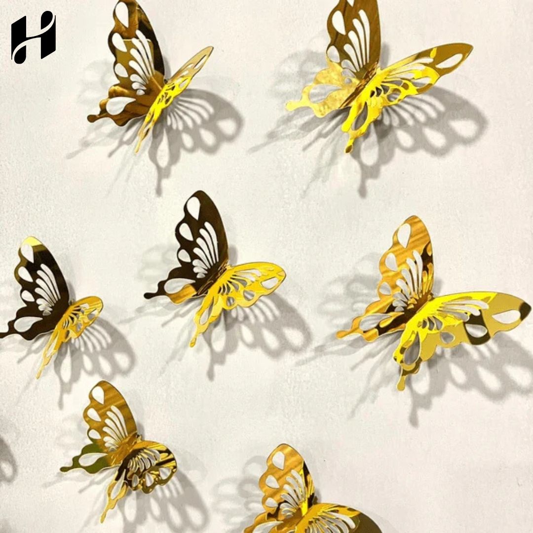 DIY 3D New 2024 Acrylic Mirror Butterflies for Wall Decor