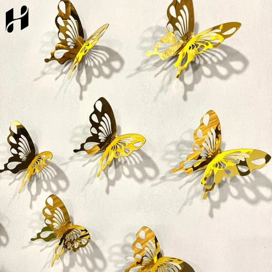 DIY 3D New 2024 Acrylic Mirror Butterflies for Wall Decor