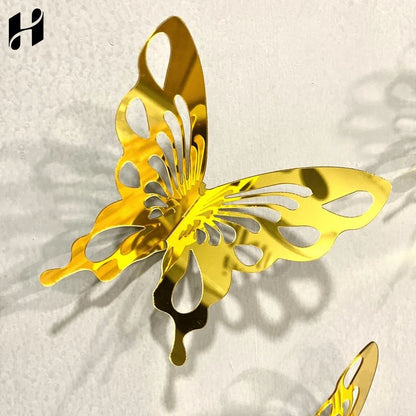 DIY 3D New 2024 Acrylic Mirror Butterflies for Wall Decor