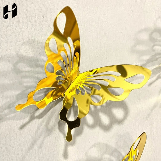 DIY 3D New 2024 Acrylic Mirror Butterflies for Wall Decor