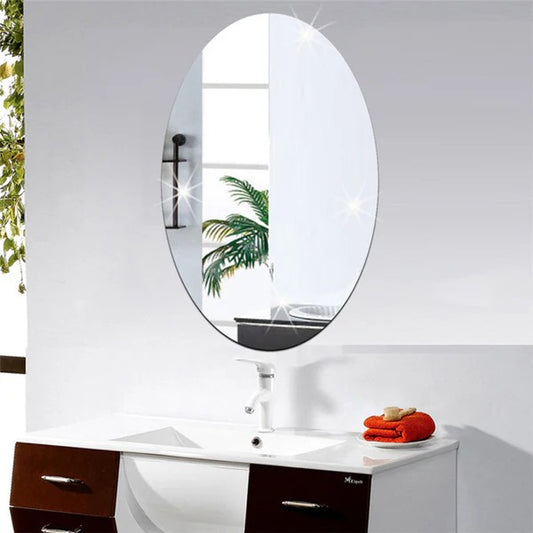 UnBreakable Imported Acrylic Oval Mirror (Self Adhesive)