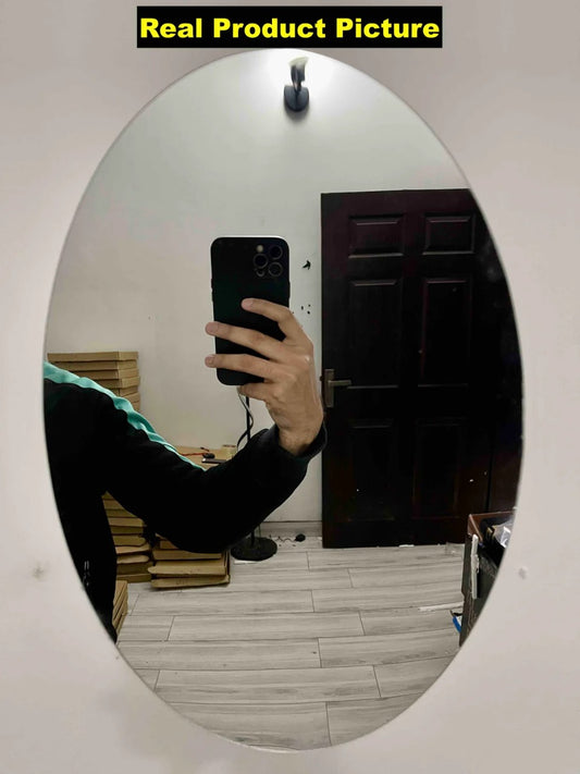 UnBreakable Imported Acrylic Oval Mirror (Self Adhesive)