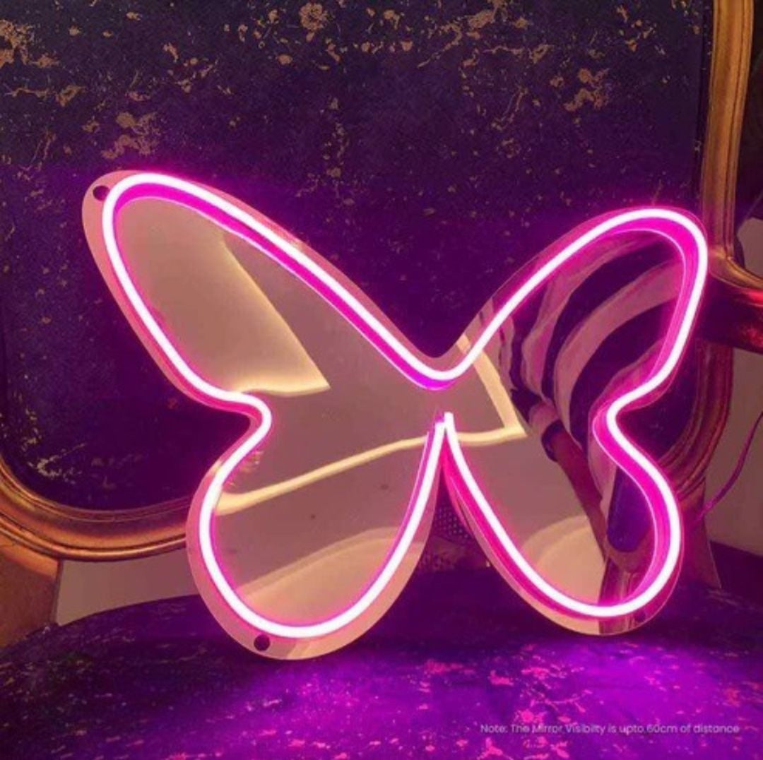 Butterfly Selfie Neon Mirror - Neon Light