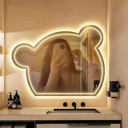 Bear Face Selfie Neon Mirror
