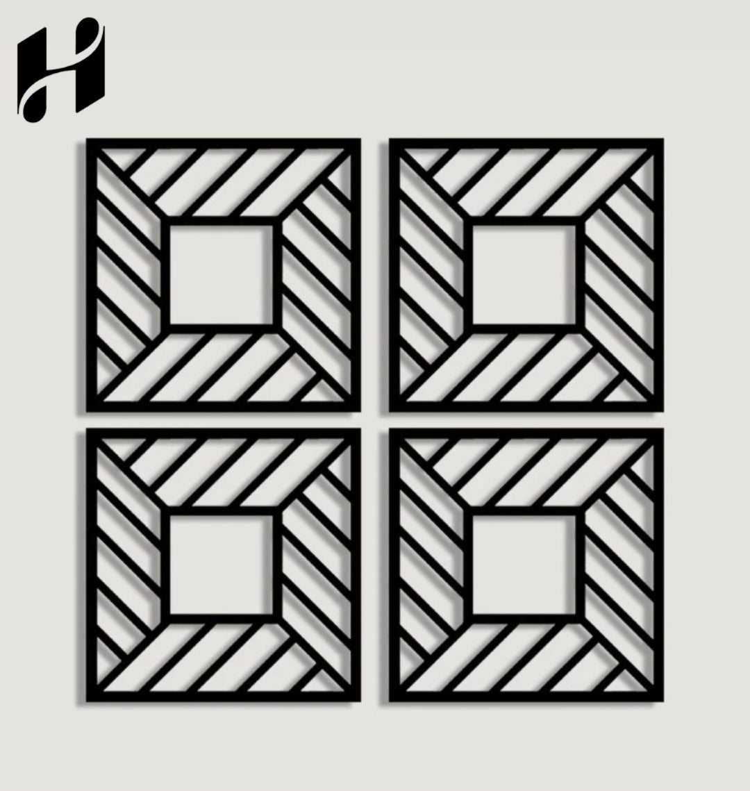 Set 4 Jharokha Jali for MDF Wall Decore