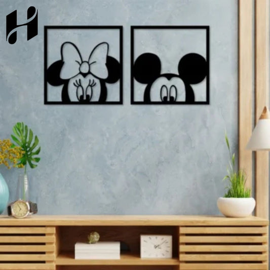 Set 2 Micky Mouse MDF Wall Decore
