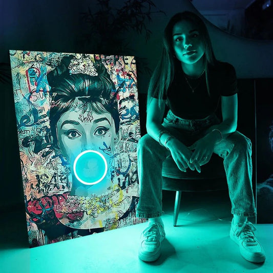 Audrey Hepburn Bubble - Neon Frame