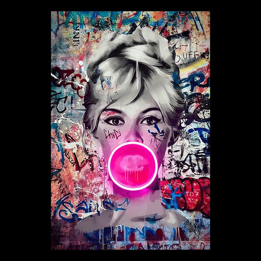 Marylin Monroe Pink Bubblegum - Neon Frame