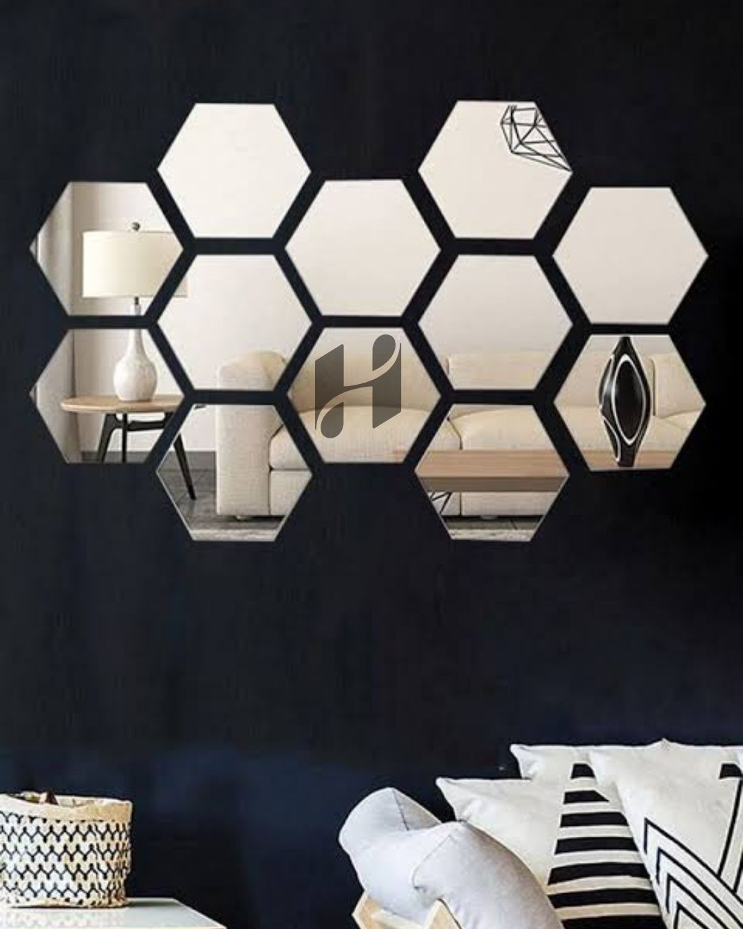Acrylic Hexagon wall decor Mirror(Silver) - Wall Decor