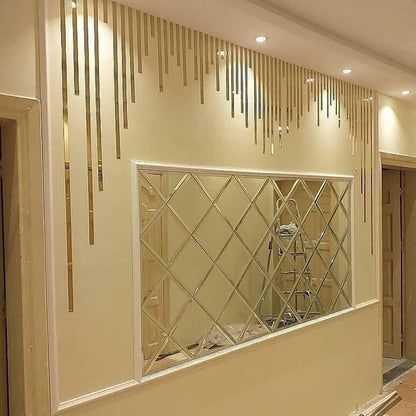 DIY Acrylic Mirror Strips Decor - Wall Decorations